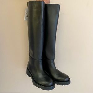 Zara leather knee high boots